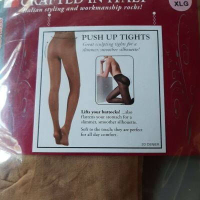 BRAZA Push-Up Sculpting Tights Nylons Lift Tighten Flattens 20 Denier Skin XLG